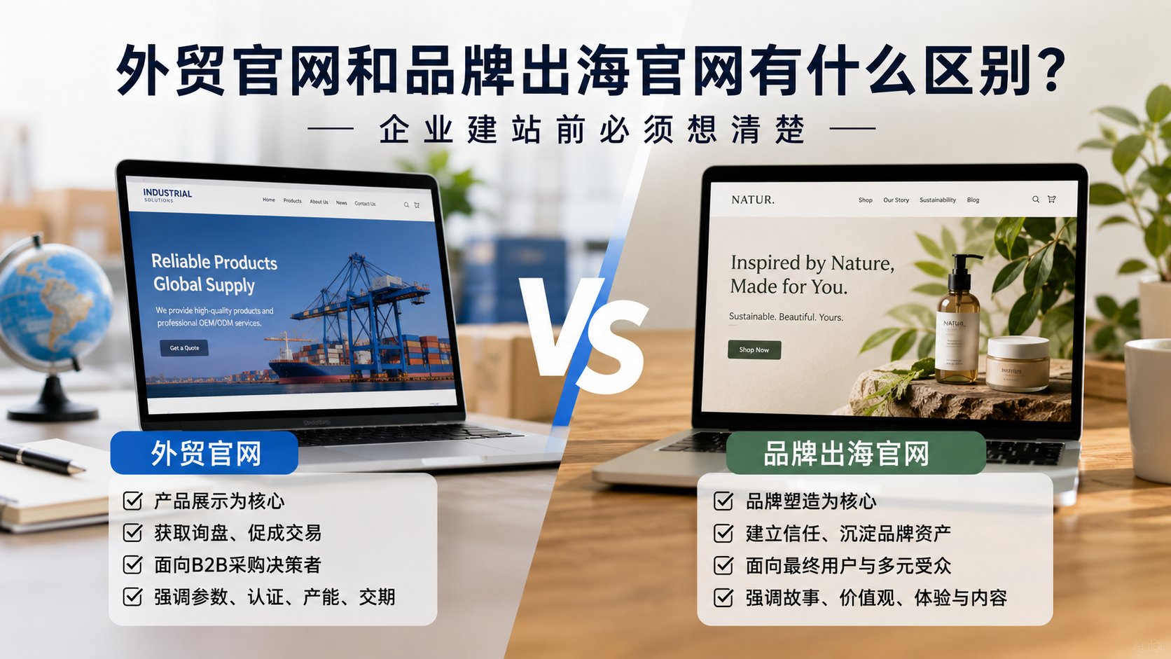 外贸官网和品牌出海官网有什么区别？企业建站前必须想清楚